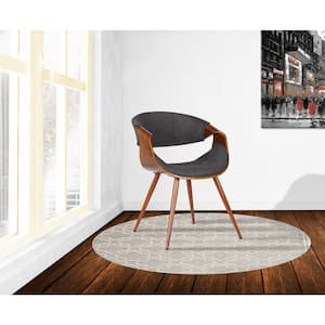 Butterfly 29 in. Charcoal Fabric and Walnut Wood Finish Mid-Century Dining Chair