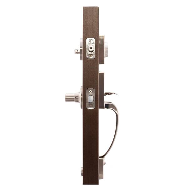 Craftsman Satin Stainless Door Handleset with Contemporary Lever Trim