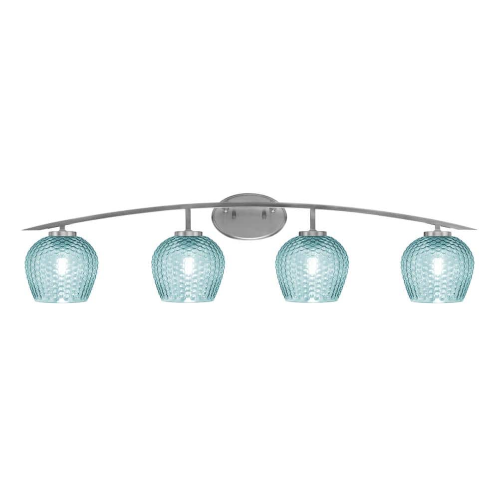 Siena 40 in. 4-Light Graphite Vanity-Light Graphite with 6 in. Turquoise Te