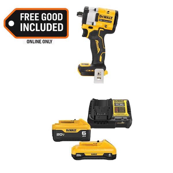 ATOMIC 20V MAX Lithium-Ion Cordless Brushless 1/2 in. Variable Speed Impact Wrench with 5 Ah & 2 Ah Batteries & Charger
