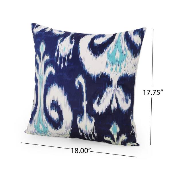 Noble House Ippolito Pillow in White and Blue