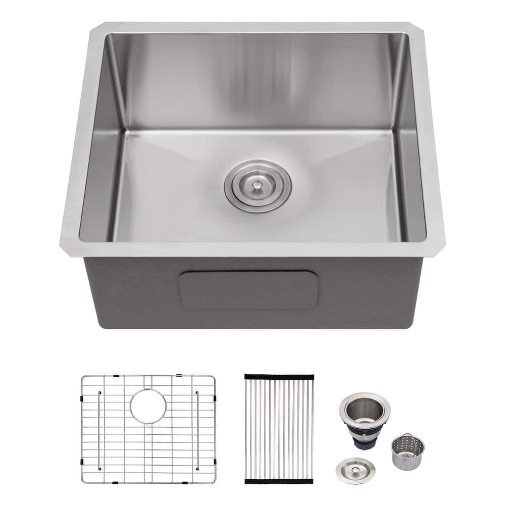 Xzkai 21 in. Undermount Single Bowls Stainless Steel Kitchen Sink with ...