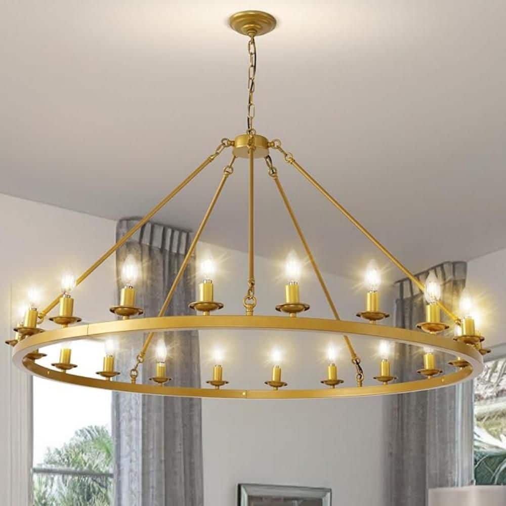 Modern Chandelier 30 in. 20-Light Gold Chandelier for Dinning Room, Living Room, Foyer, Bedroom price history on PriceWatchPro