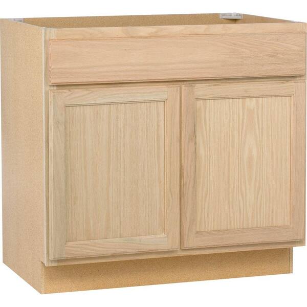 Unbranded Assembled 36x34.5x24 in. Sink Base Kitchen Cabinet in Unfinished Oak