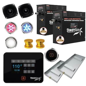 Black Series Wi-Fi and Bluetooth QuickStart Steam Bath Generator Package Control Kit in Gold