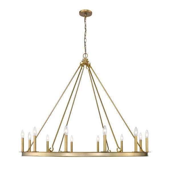 Olde Brass 12-Light Candle-Inspired Chandelier