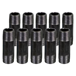 Black Steel Pipe, 1/8 in. x 4 in. Nipple Fitting (Pack of 10)