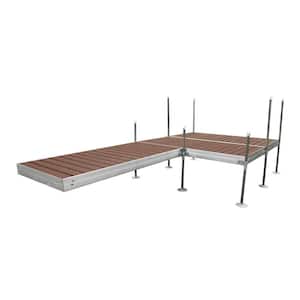 16 ft. L-Shaped Aluminum Frame with Brown Composite Decking Complete Dock Package