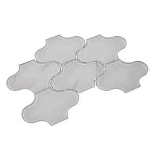 Tuscan Calacatta White 9 in. x 12 in. Glossy Glass Mosaic Wall Tile (1.04 sq. ft.)