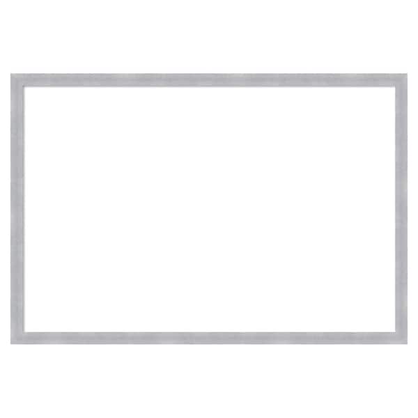 Amanti Art Grace Brushed Nickel Narrow 38 in. x 26 in. Polystyrene Framed Dry Erase Magnetic Memo Board