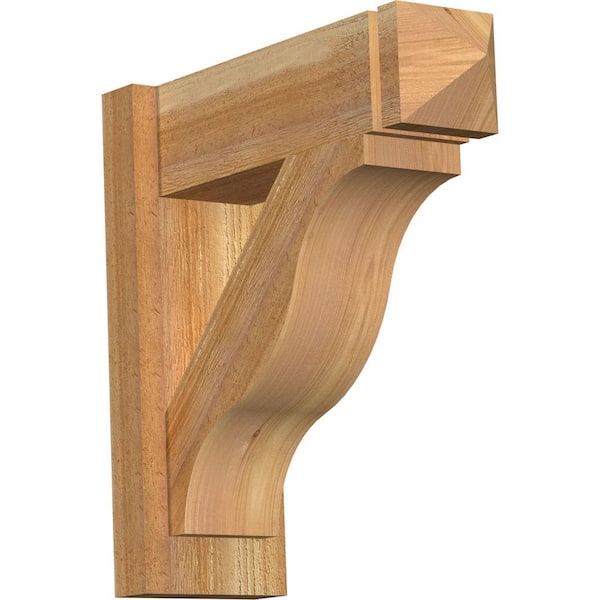 Ekena Millwork 6 in. x 18 in. x 18 in. Western Red Cedar Fuston Arts and Crafts Rough Sawn Outlooker