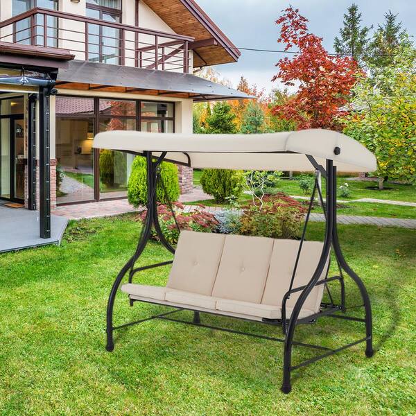 home 3 seater metal swing chair