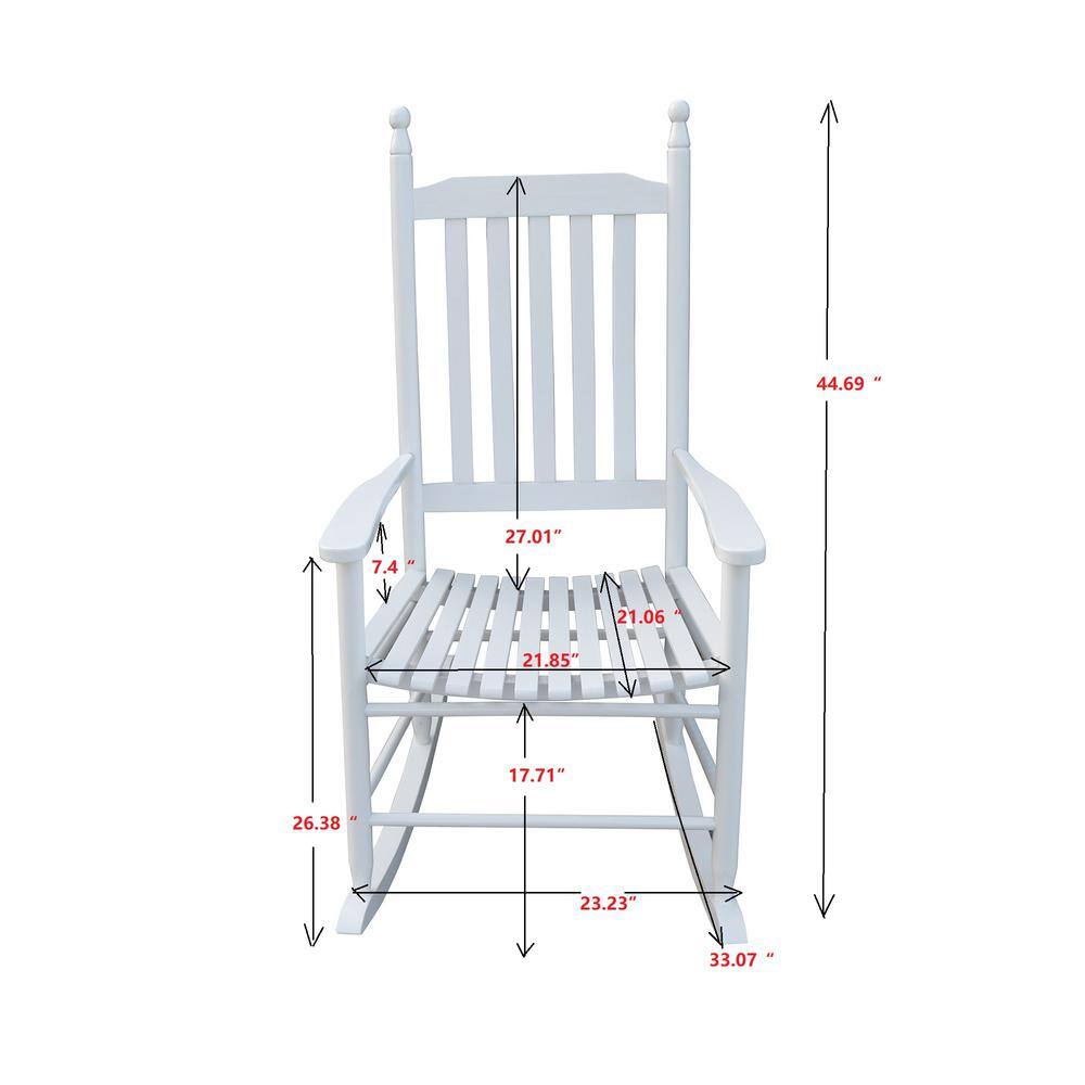 Angel Sar White Wood Outdoor Rocking Chair (Set of 1) UUBF4957 - The ...