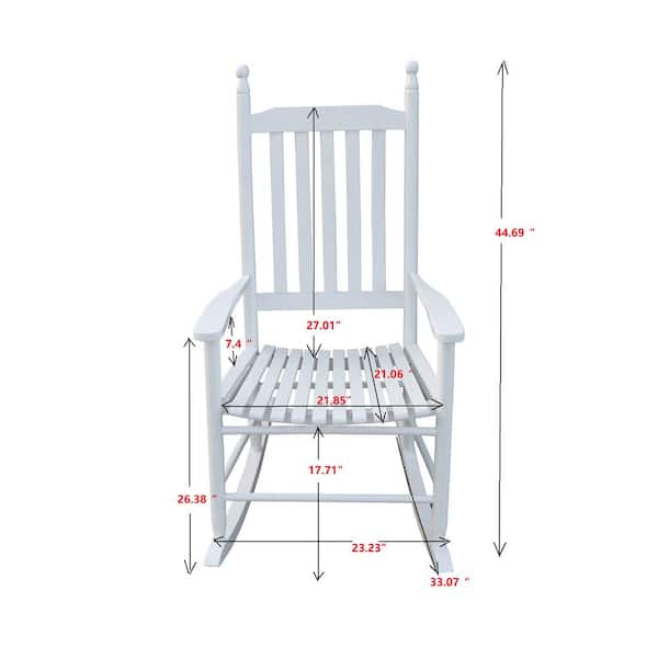 Angel Sar White Wood Outdoor Rocking Chair (Set of 1)