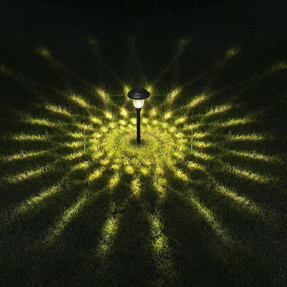Modern Black Stainless Steel Solar Pathway Lights, 8-Pack