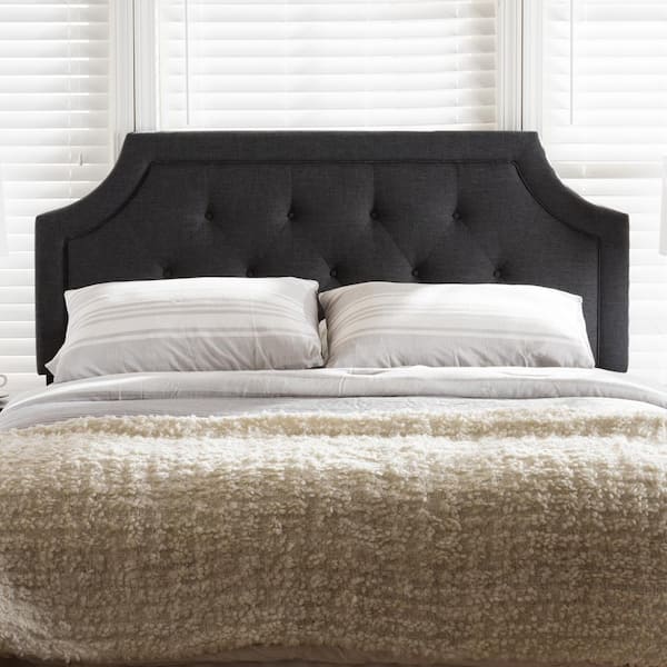 Baxton Studio Mars Dark Gray Fabric Upholstered Queen Size Headboard