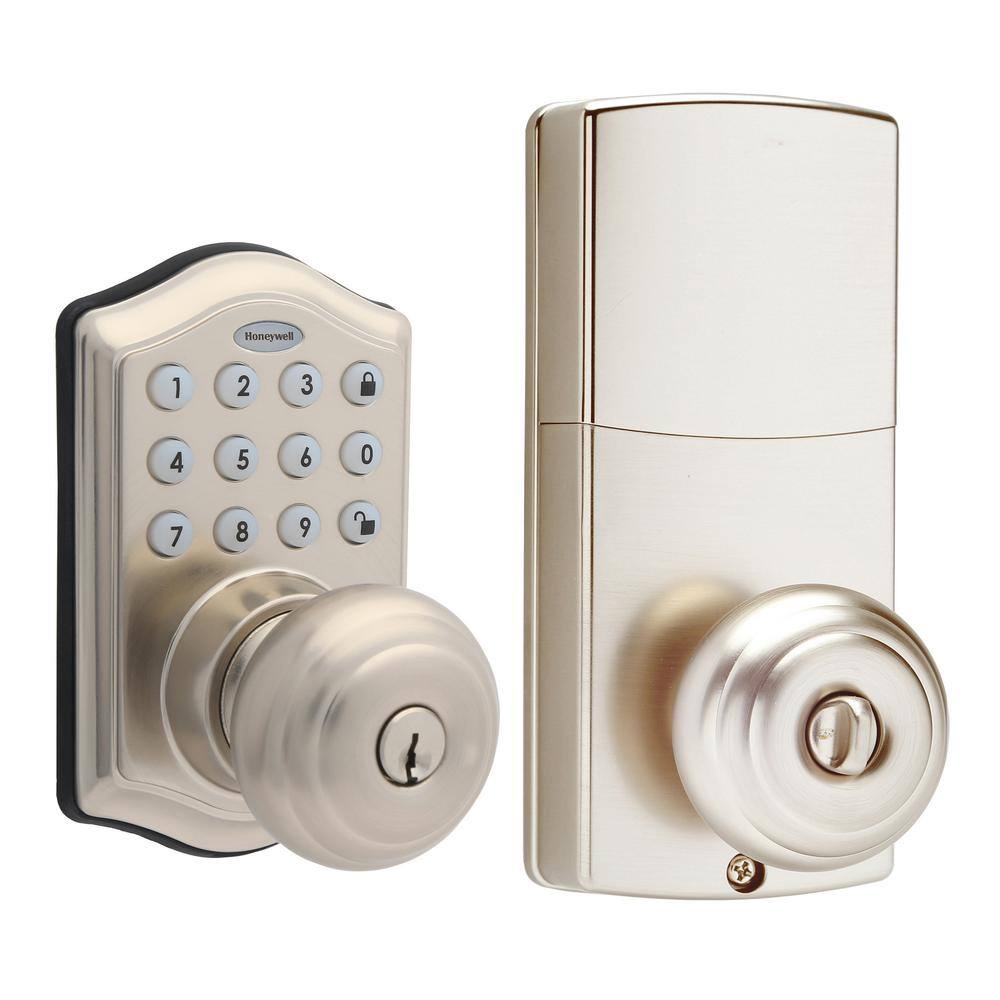 Honeywell Satin Nickel Keypad Electronic Knob Entry Door Lock 8732301