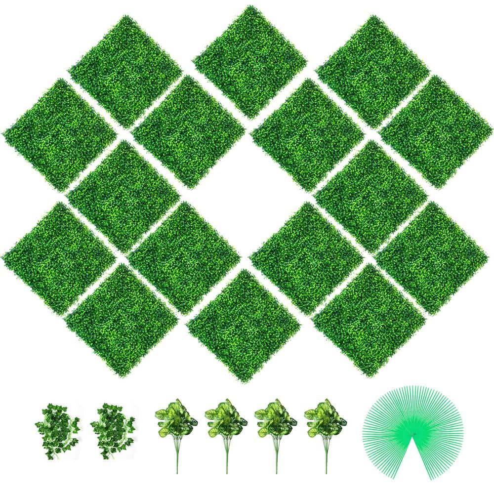 Artificial Boxwood Panels 16 PCS 20 x 20 in. Boxwood Hedge Wall Panels 1.6 in. Vinyl Decorative price history on PriceWatchPro