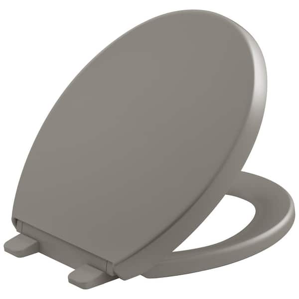 KOHLER Reveal Quiet-Close Round Closed Front Toilet Seat with Grip-tight Bumpers in Cashmere