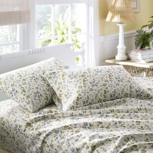 Laura Ashley Floral 300-Thread Count Sateen Sheet Set