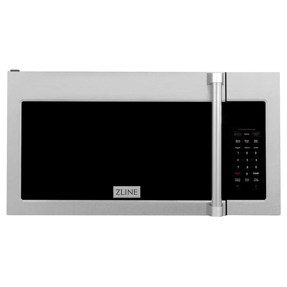 ZLINE Kitchen and Bath 30 in. 300 CFM 900-Watt Over the Range Microwave Oven in Fingerprint Resistant Stainless Steel &amp; Traditional Handle