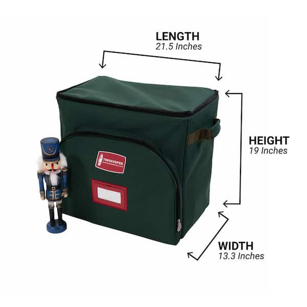 18 in. Green Polyester Collectible Nutcracker Storage Box (Holds 9 Figurines)