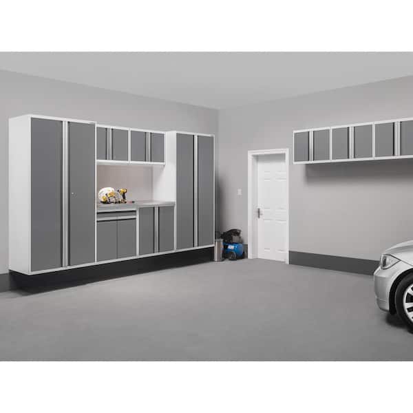 Newage Products Pro 3 0 Series 14 Piece Garage Cabinet Set Platinum Stainless Steel
