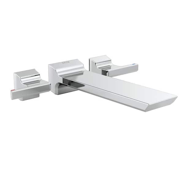 Pivotal 2-Handle Wall-Mount Roman Tub Faucet Filler Trim Kit in Lumicoat Chrome (Valve Not Included)