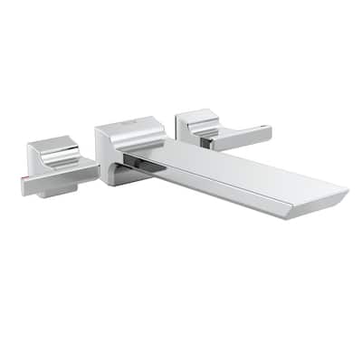 Pivotal 2-Handle Wall-Mount Roman Tub Faucet Filler Trim Kit in Lumicoat Chrome (Valve Not Included)
