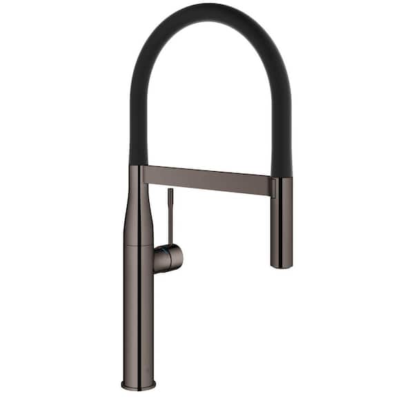 GROHE Essence New Single-Handle Pull-Down Sprayer Kitchen Faucet in Hard Graphite