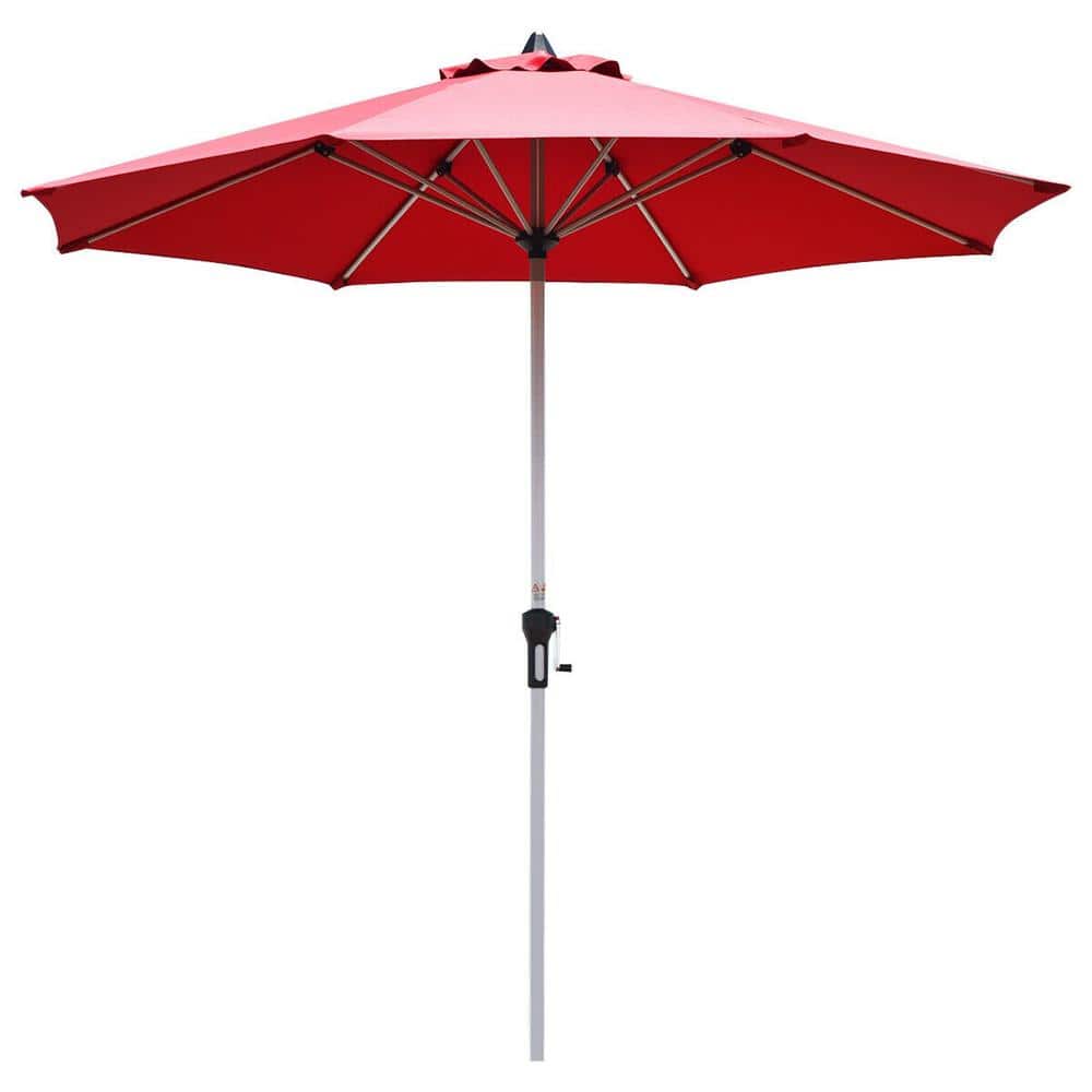 9 ft. Outdoor Aluminum Market Patio Umbrella with Pole without Weight Base in Red price history on PriceWatchPro