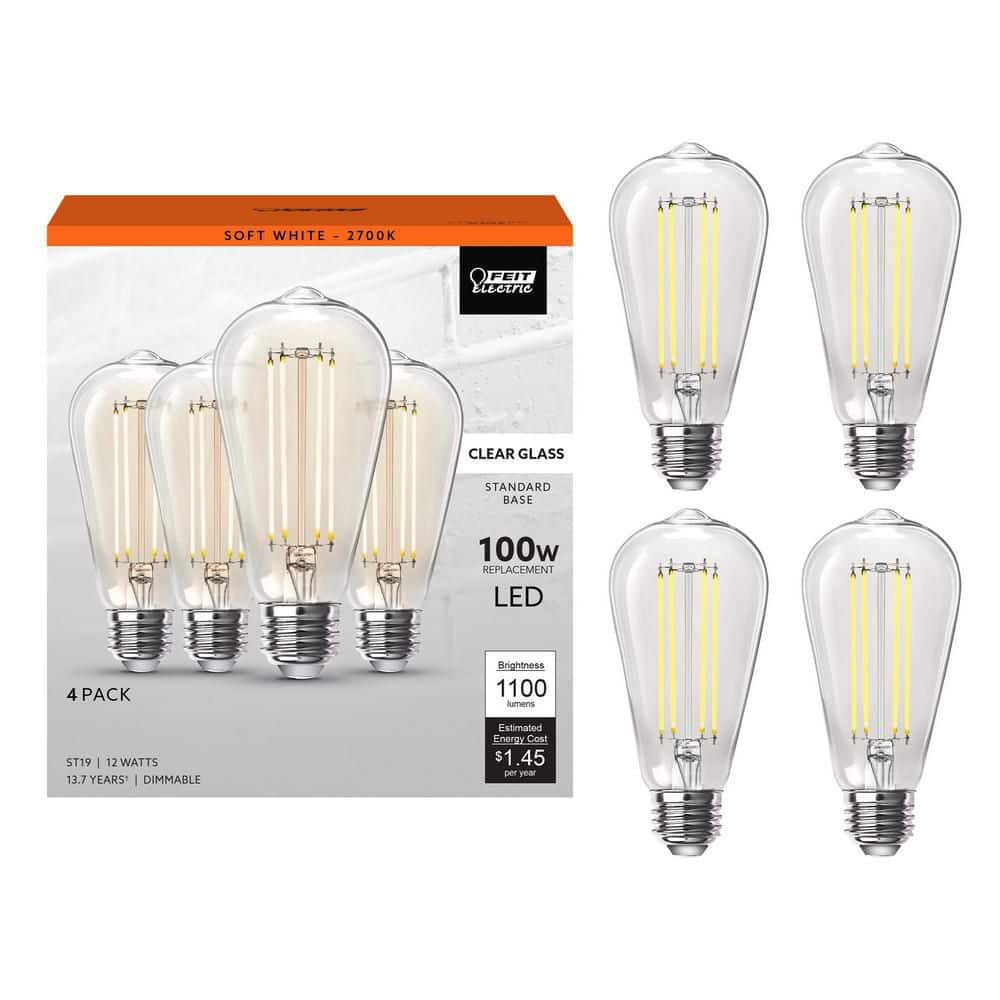 Feit Electric 100-Watt Equivalent ST19 Dimmable Straight Filament