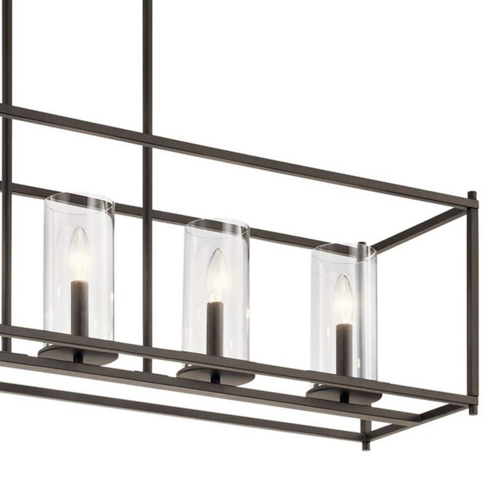 Crosby Olde Bronze 5-Light Linear Chandelier with Clear Glass