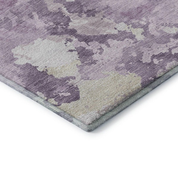 Mayfield Premium Machine Washable Abstract AMF1381 Lavender 5 ft. x 7 ft. 6 in. Area Rug
