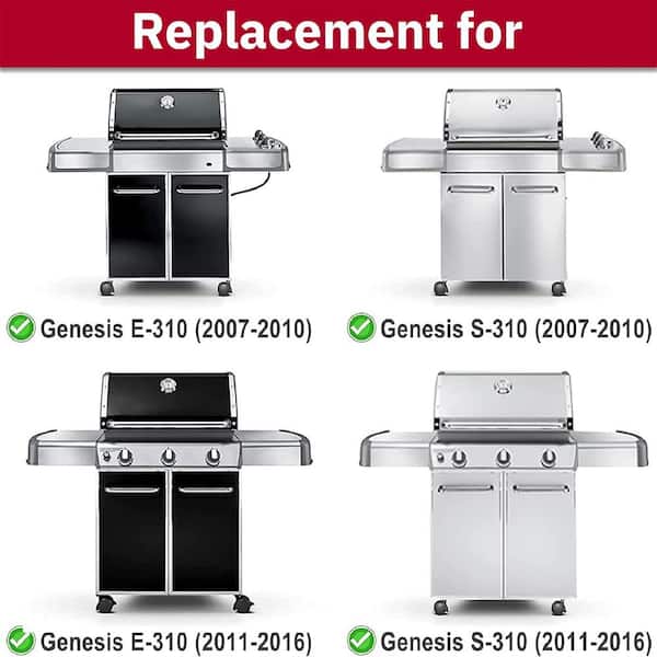 7524 Grill Grates Replacement for Weber Genesis E-310 E-330, Genesis 300 Series Cast Iron (2-Pack)