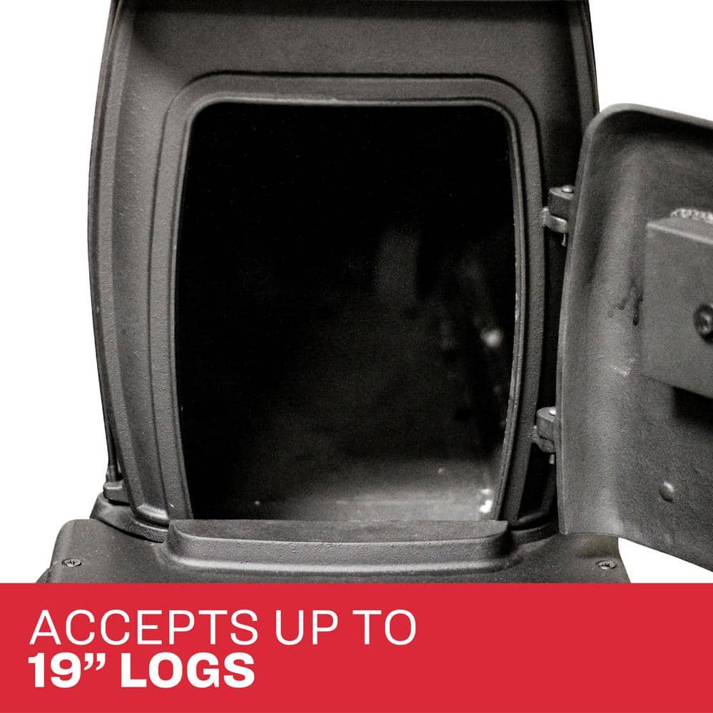 Flat Black Cast Iron Freestanding Wood Stove with Cool Touch Handle