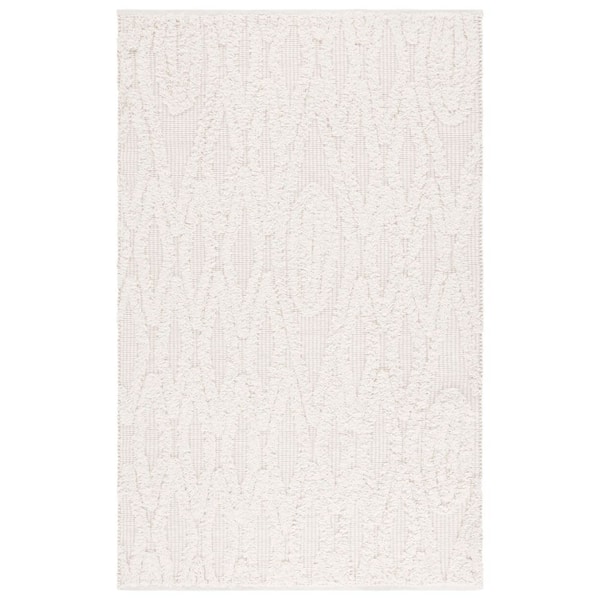 Natura 9 ft. x 12 ft. Ivory Geometric Marle Area Rug