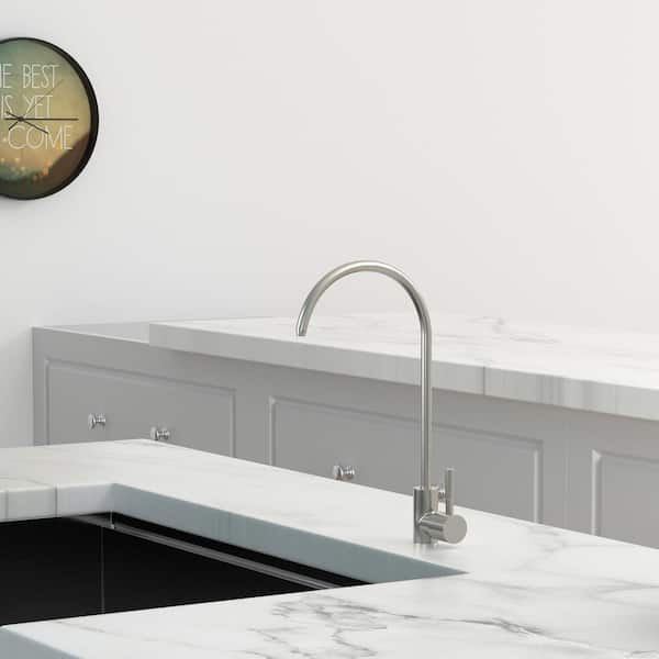 Traditional Single Handle Beverage Faucet in Brushed Nickel
