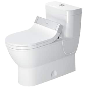 Darling New 1-Piece 1.28 GPF Single Flush Elongated Toilet in White, Seat Included