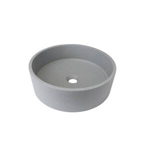 Gray Concrete 15 in. x 15 in. Single Bowl Undermount Kitchen Sink with Feature