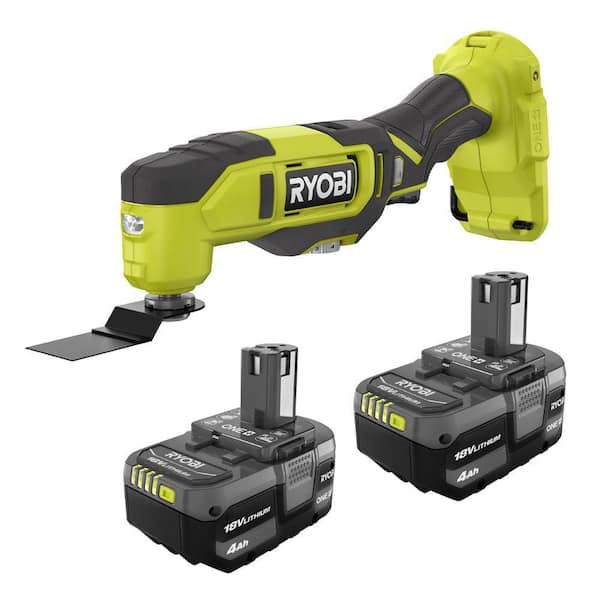 ONE+ 18V Lithium-Ion 4.0 Ah Battery (2-Pack) with FREE 18V ONE+ Cordless Multi-Tool