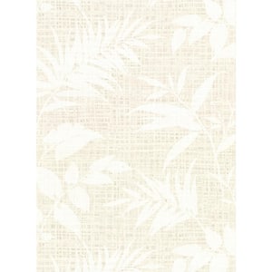 Chandler White Botanical Faux Grasscloth Vinyl Strippable Roll (Covers 60.8 sq. ft.)