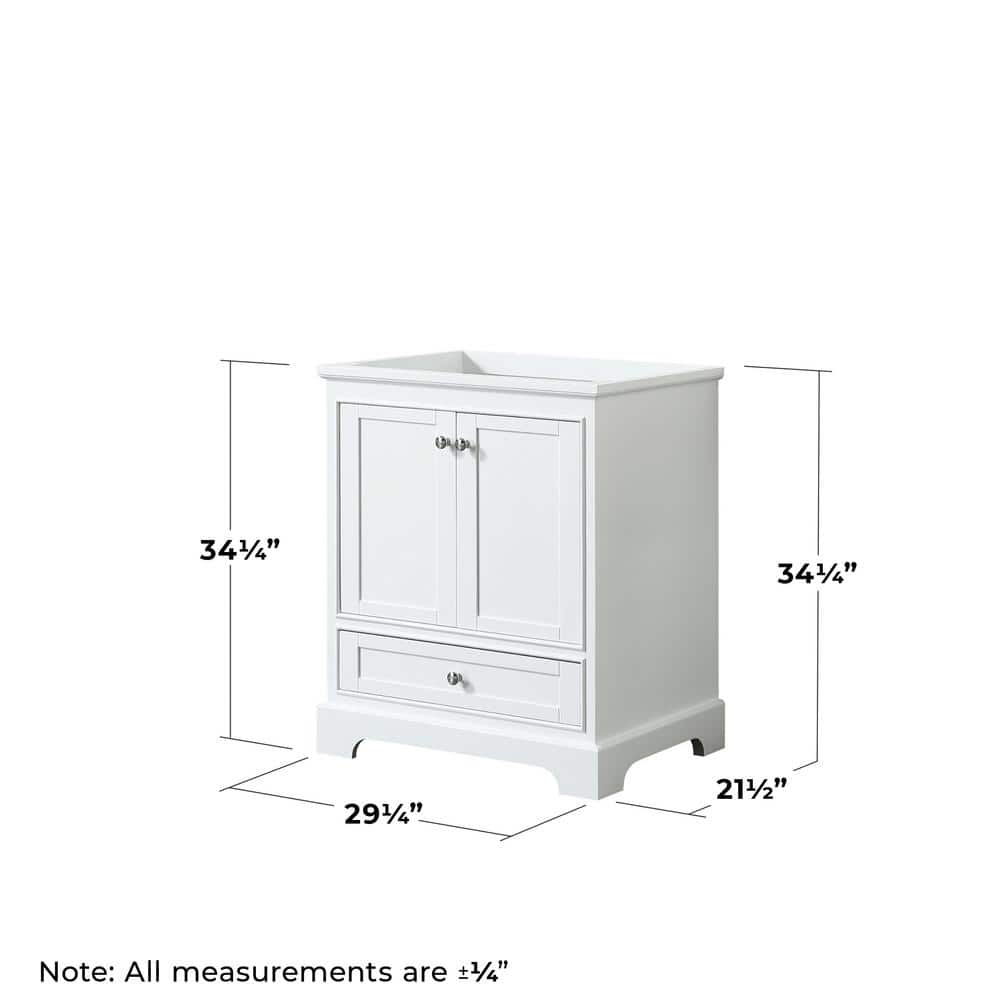 Deborah 30" White Plywood Single Bathroom Vanity Base
