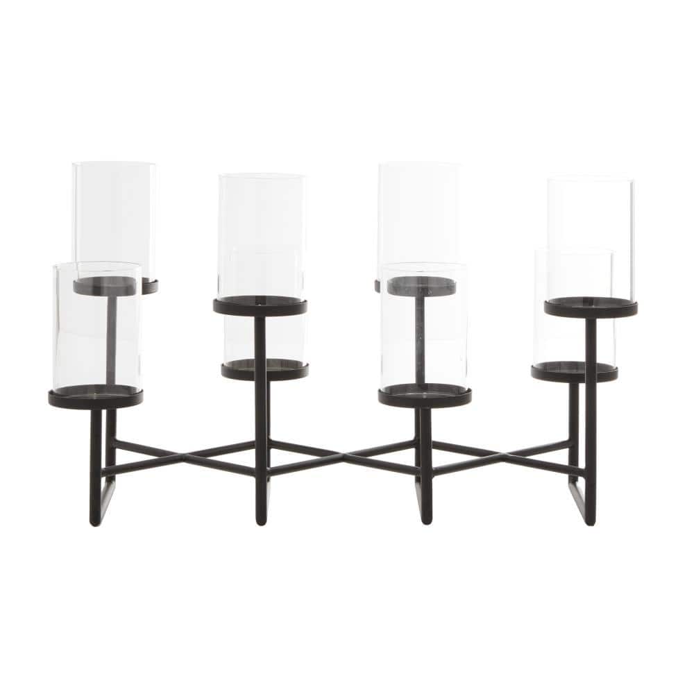 Black Metal 8-Holder Modern Candelabra