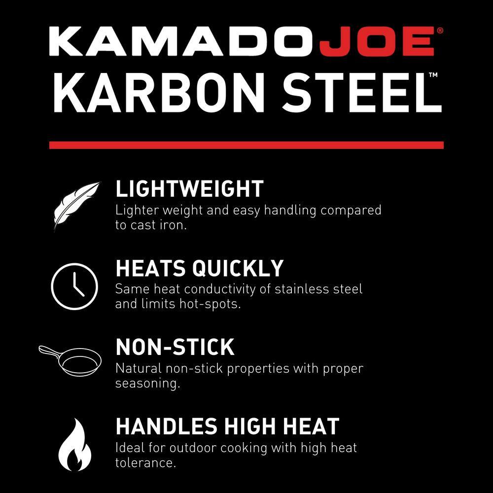 Kamado Joe 17.7" Black Carbon Steel Paella Pan
