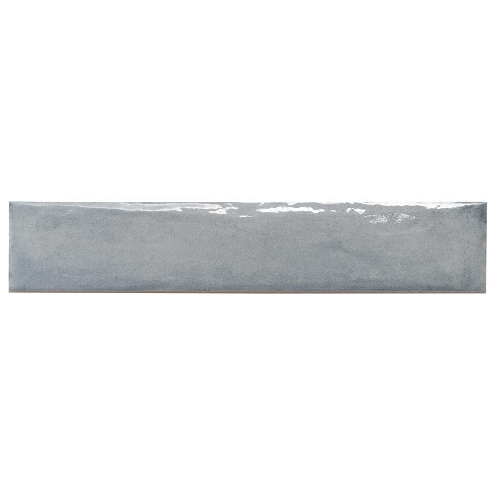 Tint Light Blue Polished Porcelain Subway Wall Tile 3-in x 16-in