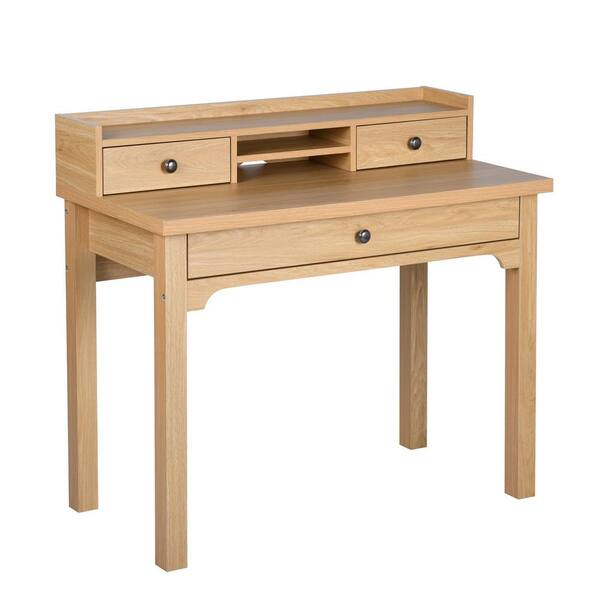 Homy Casa Fort 40 in. Rectangular Manuefactured Wood Computer Desk With Shelf and Drawer