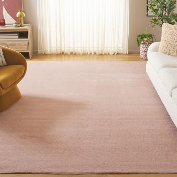 Loft Peach 9 ft. x 12 ft. Machine Washable Modern Solid Area Rug
