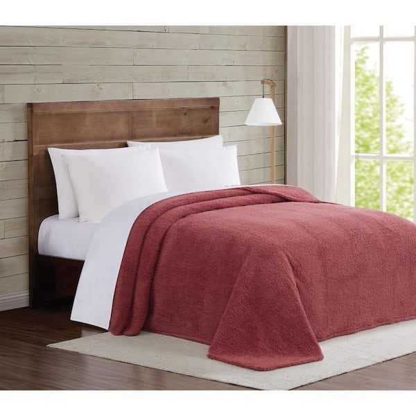 Brooklyn Loom Marshmallow Sherpa Dusty Rose Twin XL Blanket