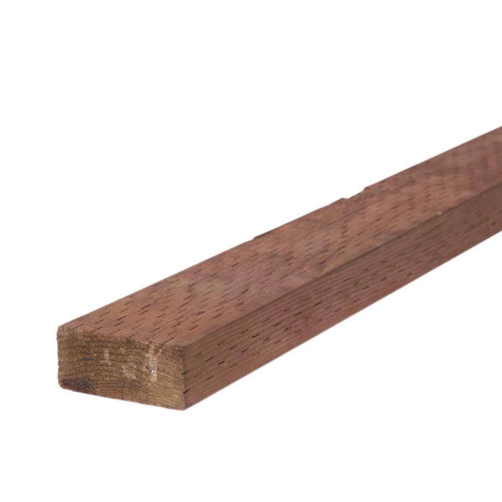2 in. x 4 in. x 8 ft. Standard and Better S4S HemFir Brown Tone Stained Ground Contact Pressure